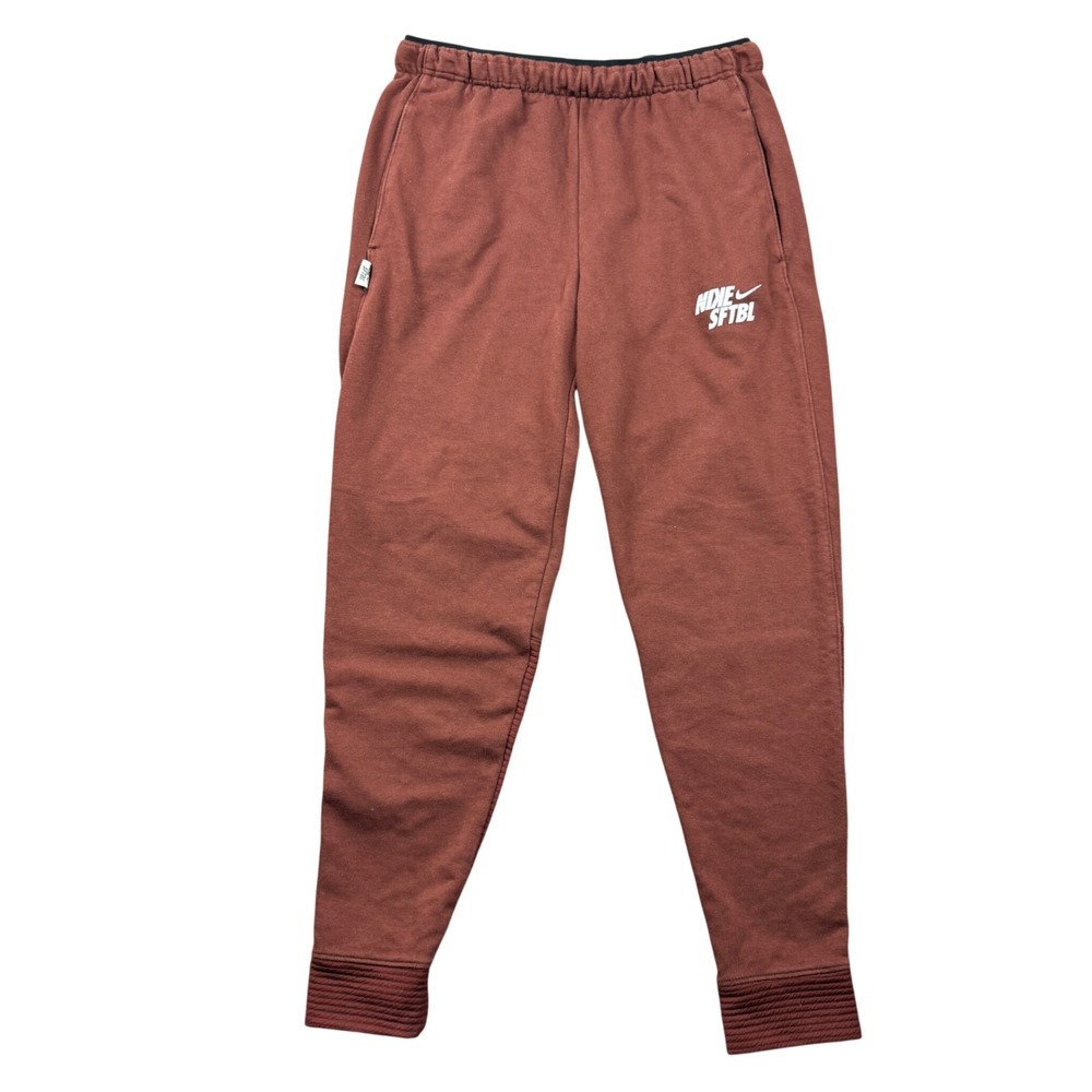 Nike Softball Dri-FIT Jogger Sweatpants Rust Red Tapered Pants Womens Medium